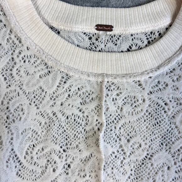 Free People Knit Sheer Boho Dress Women’s Small Soft Beige Cream - Picture 3 of 11